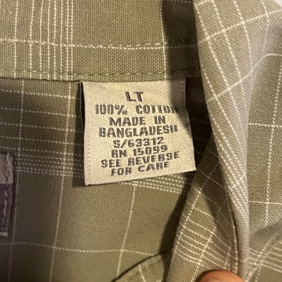 Fieldmaster Beige Plaid Button Shirt Size Large Short Sleeve 100% Cotton - Picture 5 of 6